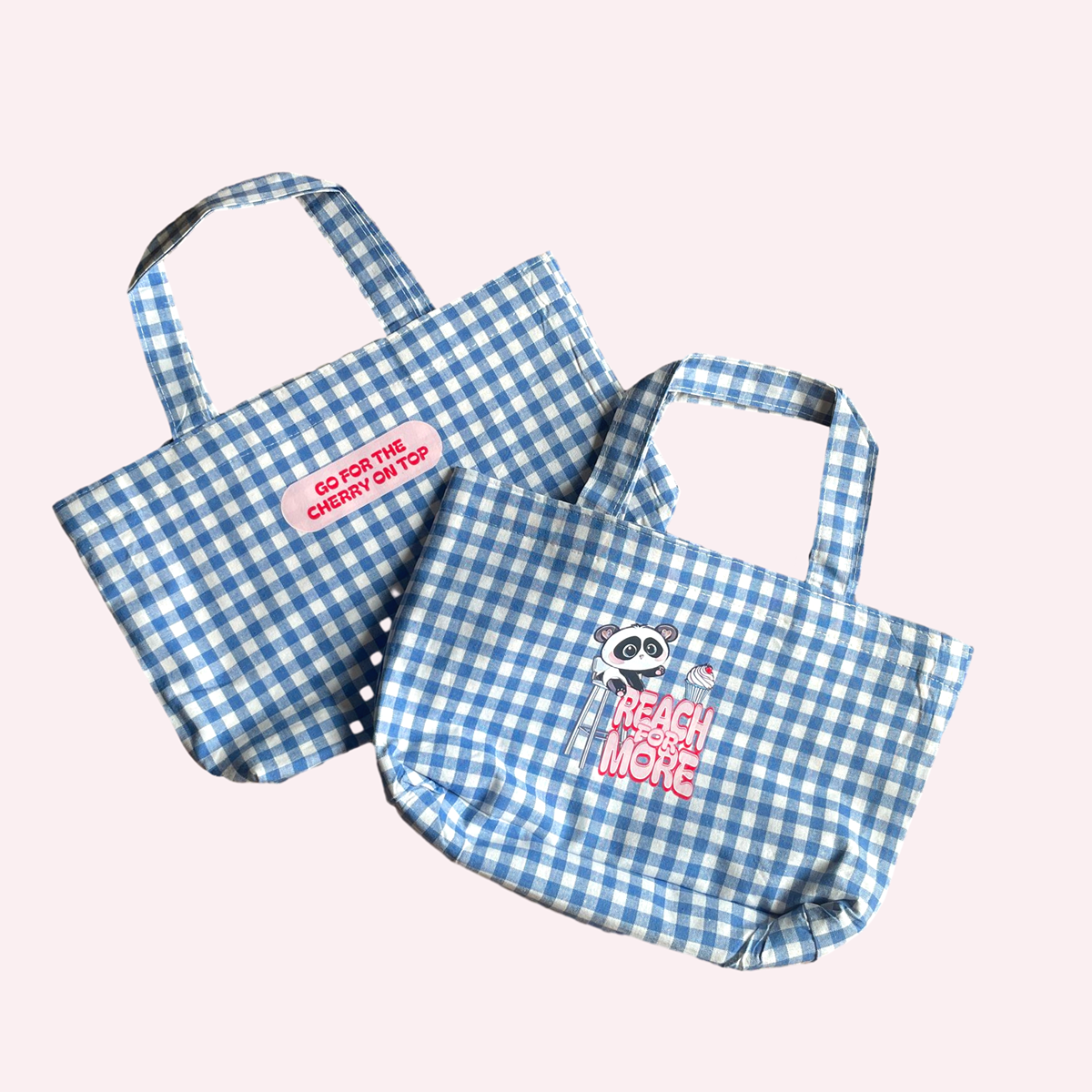 Cherry On Top Checked Mini Tote