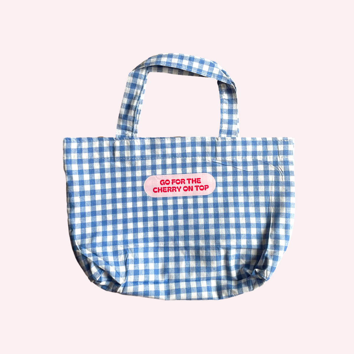 Cherry On Top Checked Mini Tote