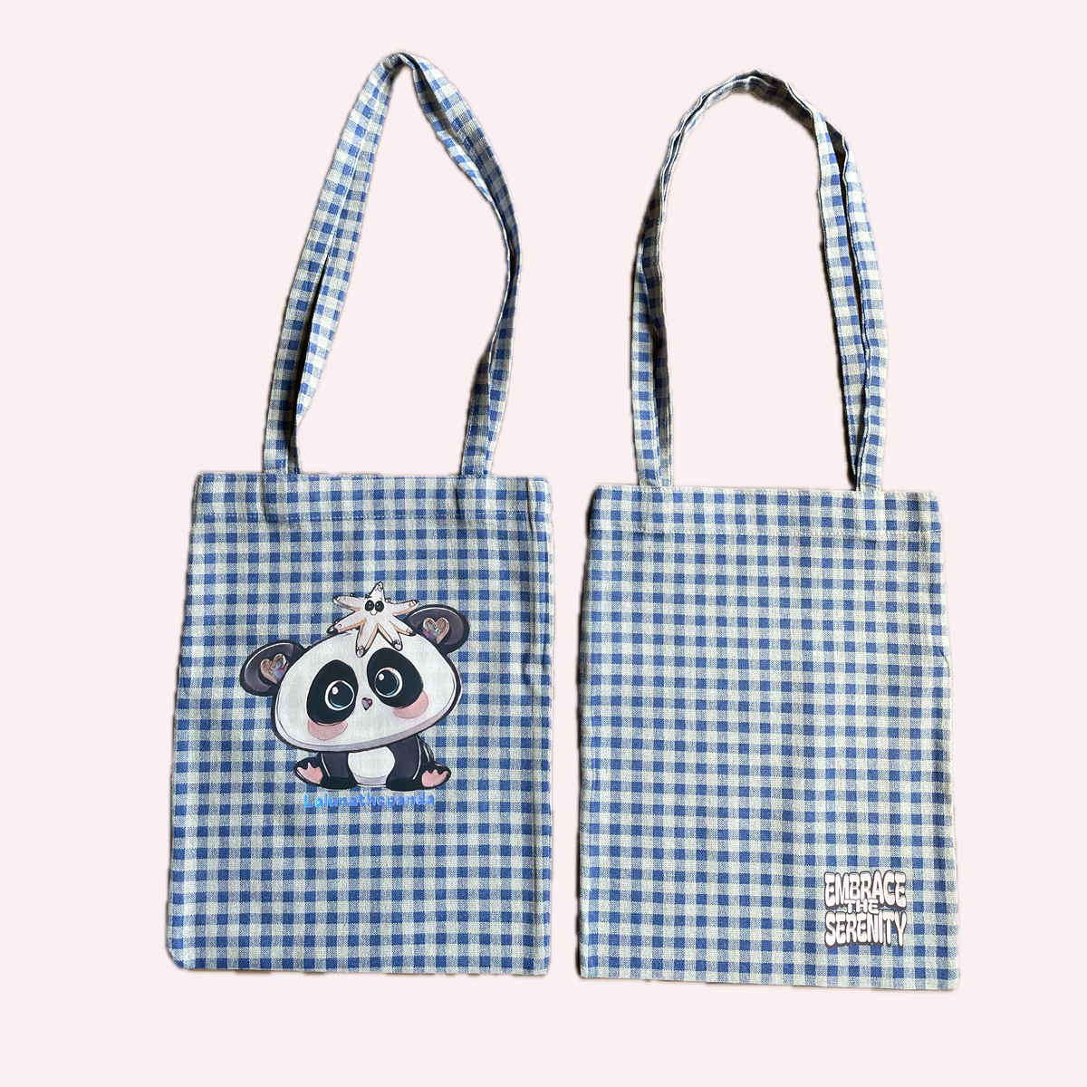 Embrace The Serenity Tote - Checked Blueberry