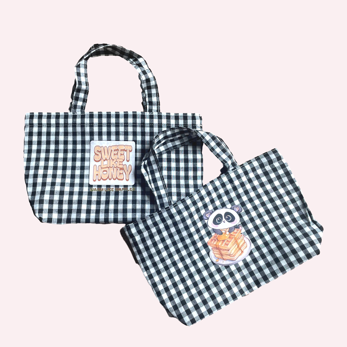 Honey On Waffles Checked Mini Tote