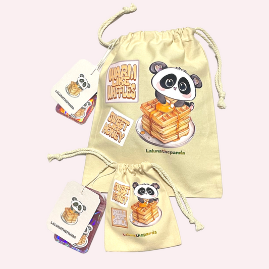 Warm Like Waffles Drawstring Pouch