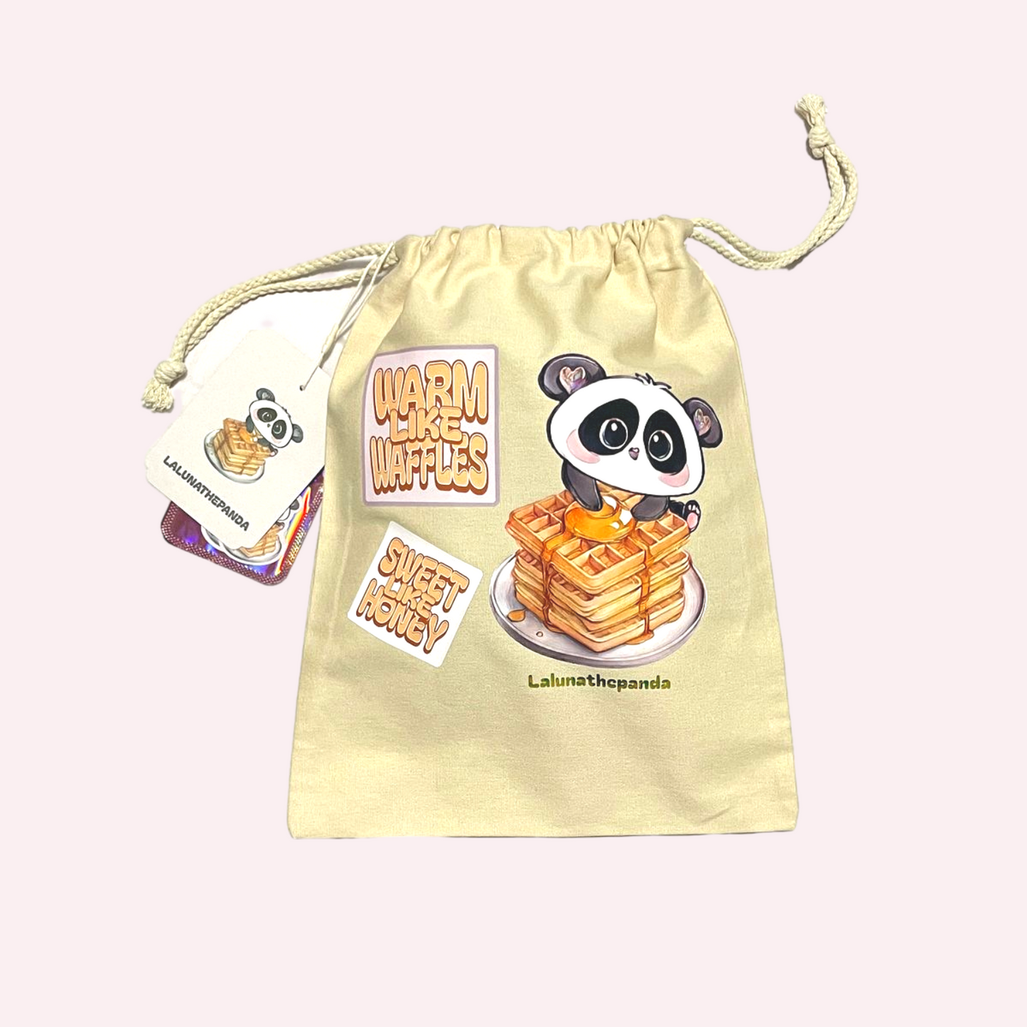 Warm Like Waffles Drawstring Pouch